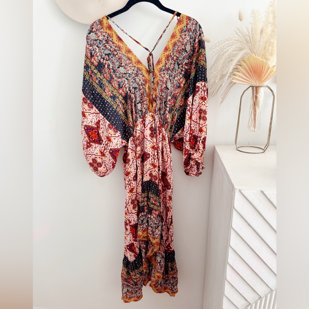 Umgee Vibrant Patchwork Long Sleeve Dress - Picture 4 of 7